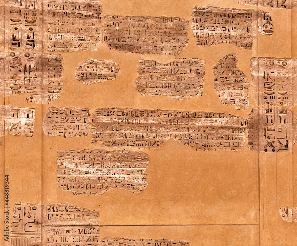 Fototapeta premium Ancient Egyptian wall manuscripts, Karnak Temple, Luxor