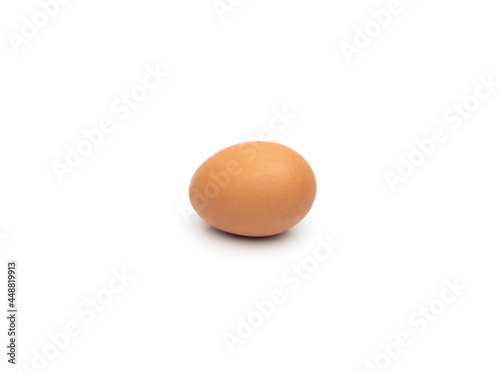 Whole poultry chicken egg on isolated white background