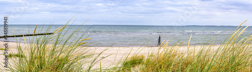 Panorama Dünen Strand Ostsee Wellenbrecher