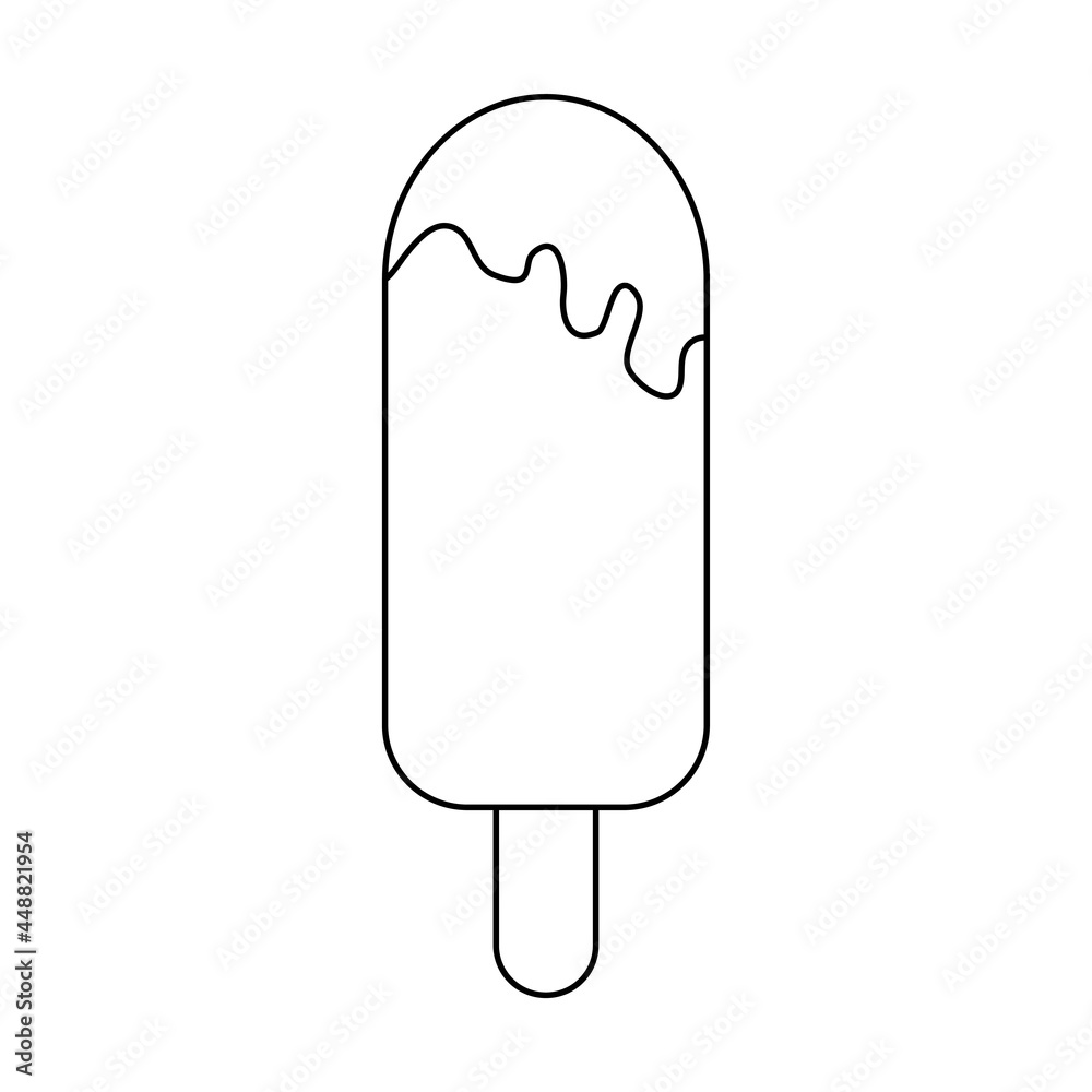 Isolated lemon popsicle with a wood stick Vector illustration
