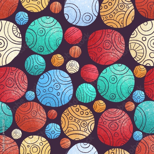 Trending textile pattern cartoon . Seamless geometric background