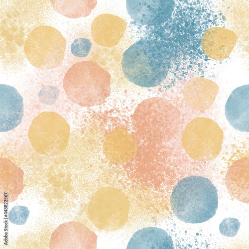Watercolor circle pattern cartoon. Abstract seamless background