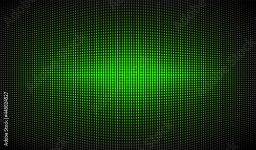 Led TV texture. Digital display. Green videowall. Lcd monitor with points. Television background. Pixel screen. Electronic diode effect with bulbs. Projector grid template. Vector illustration.