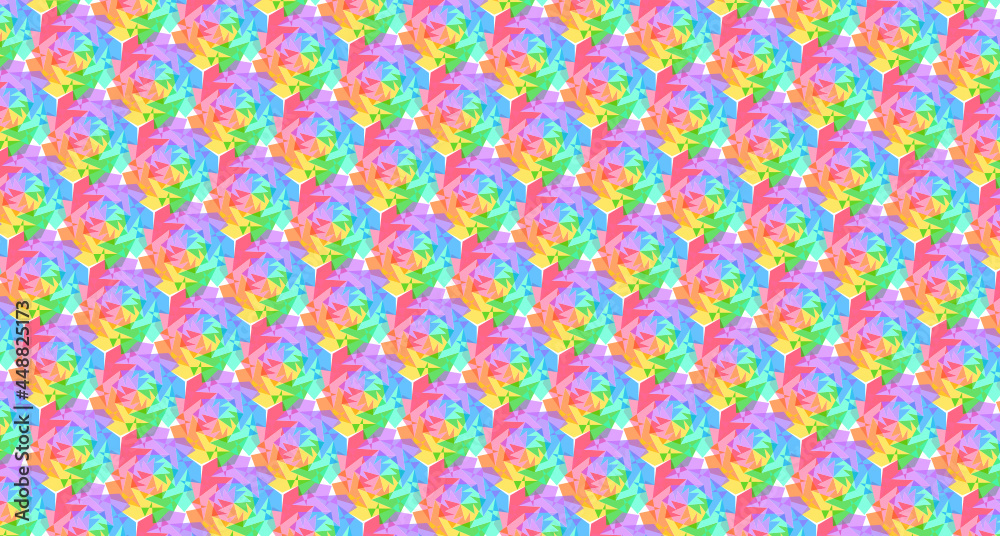 Repetitive abstract geometric rainbow pattern-9a3b Repetitive abstract geometric rainbow pattern-9a3b