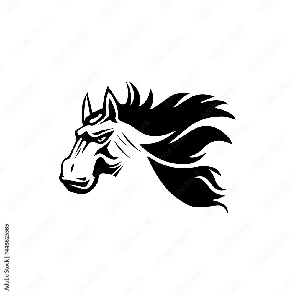 Fototapeta premium Horse Tribal Tattoo Horse Head Logo. Design Vector Animal Template Element
