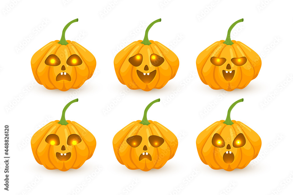Funny halloween pumpkins set Funny halloween pumpkins set