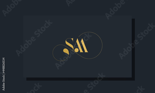Minimal royal initial letters SM logo photo