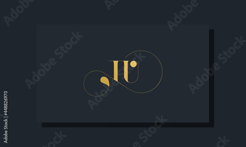 Minimal royal initial letters TU logo photo