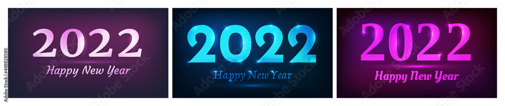 2022 Happy New Year neon background 2022 Happy New Year neon background