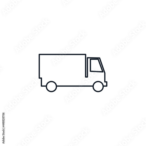 Box truck thin line icon stock illustration