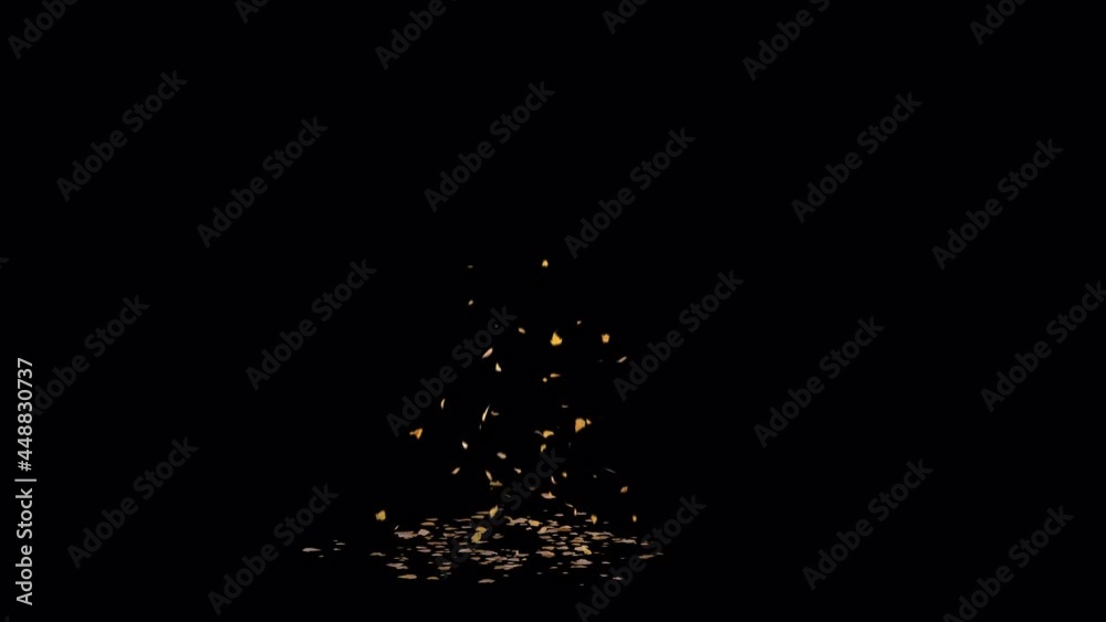 Dry Leaves Blowing in the Wind 4 on Transparent Background