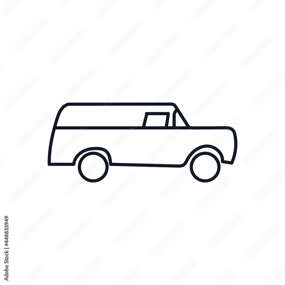  Panel truck thin line icon stock illustration