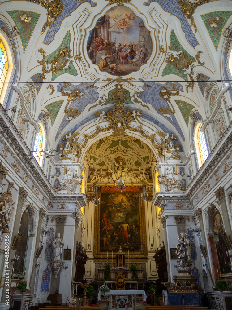 Interior of the late-Baroque church San Bartolomeo, Scicli