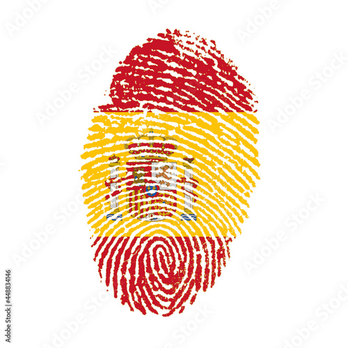 illustration of fingerprint with the flag of Spain.