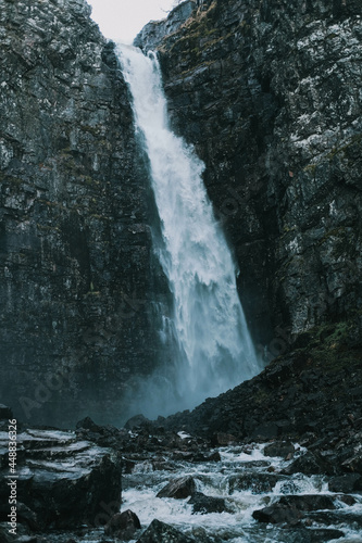 Highest waterfall Njupeskar of Sweden photo