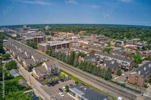 Aerial View of Dearborn, Michigan in Summer