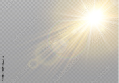 Obraz na płótnie Sunlight lens flash light effect, sun ray.