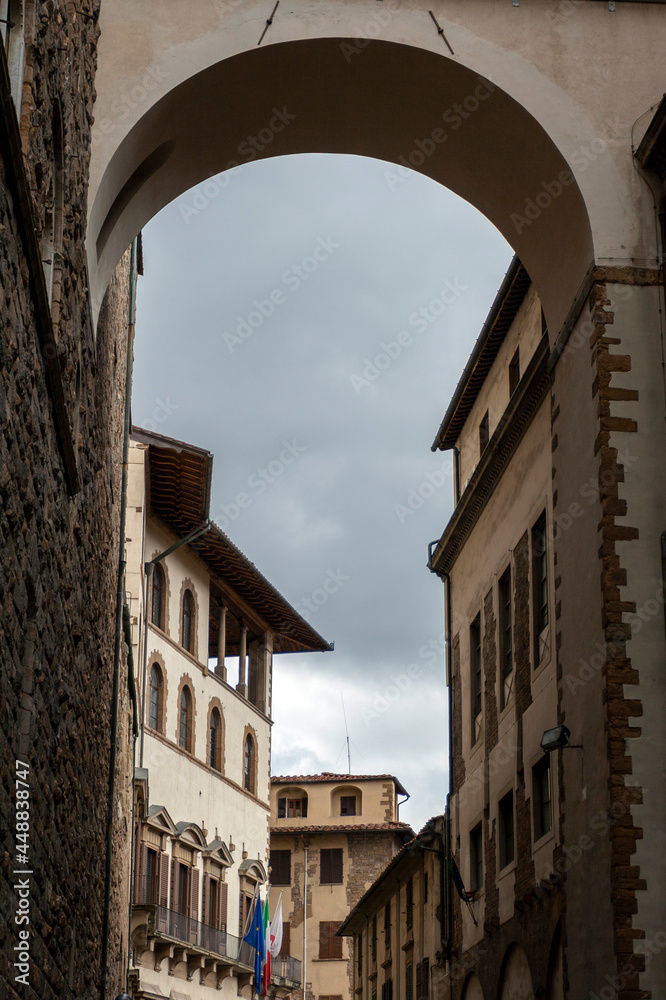 Architectural detail of the city of Florence on a summer day