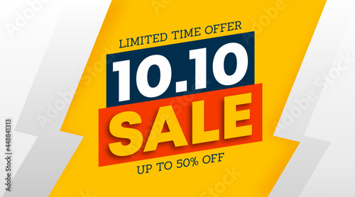 10.10 Sale flyer and web banner background illustration
