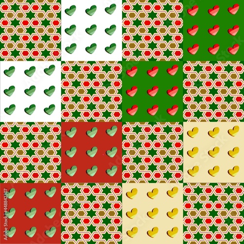 seamless Christmas background with flowers