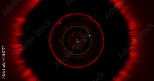 Render with a red noisy tunnel with highlights