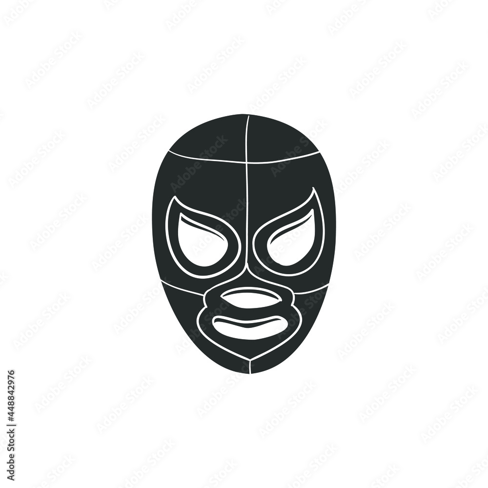 Mexican Mask Icon Silhouette Illustration. Wrestler Vector Graphic Pictogram Symbol Clip Art. Doodle Sketch Black Sign. Mexican Mask Icon Silhouette Illustration. Wrestler Vector Graphic Pictogram Symbol Clip Art. Doodle Sketch Black Sign.