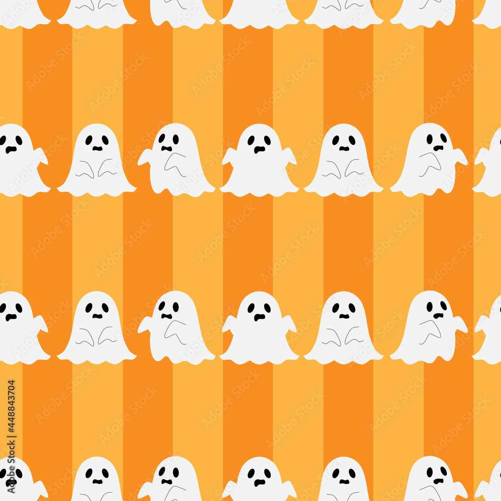 Obraz premium ハロウィンのシームレスパターン オレンジストライプ