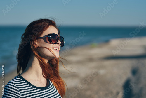 cheerful pretty woman outdoors fresh air travel Relax