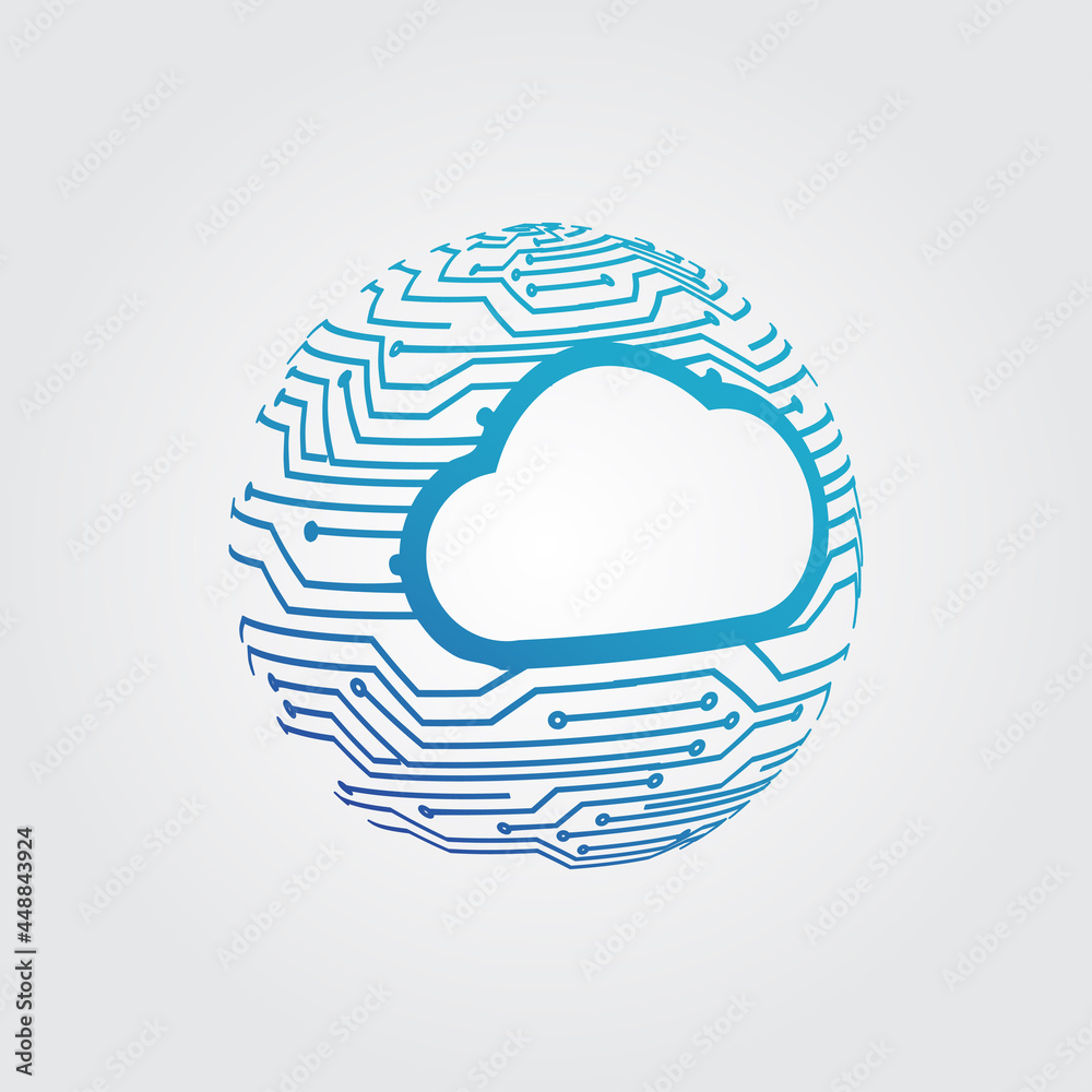 logo or icon cloud with white background,vector graphic Stock Vector