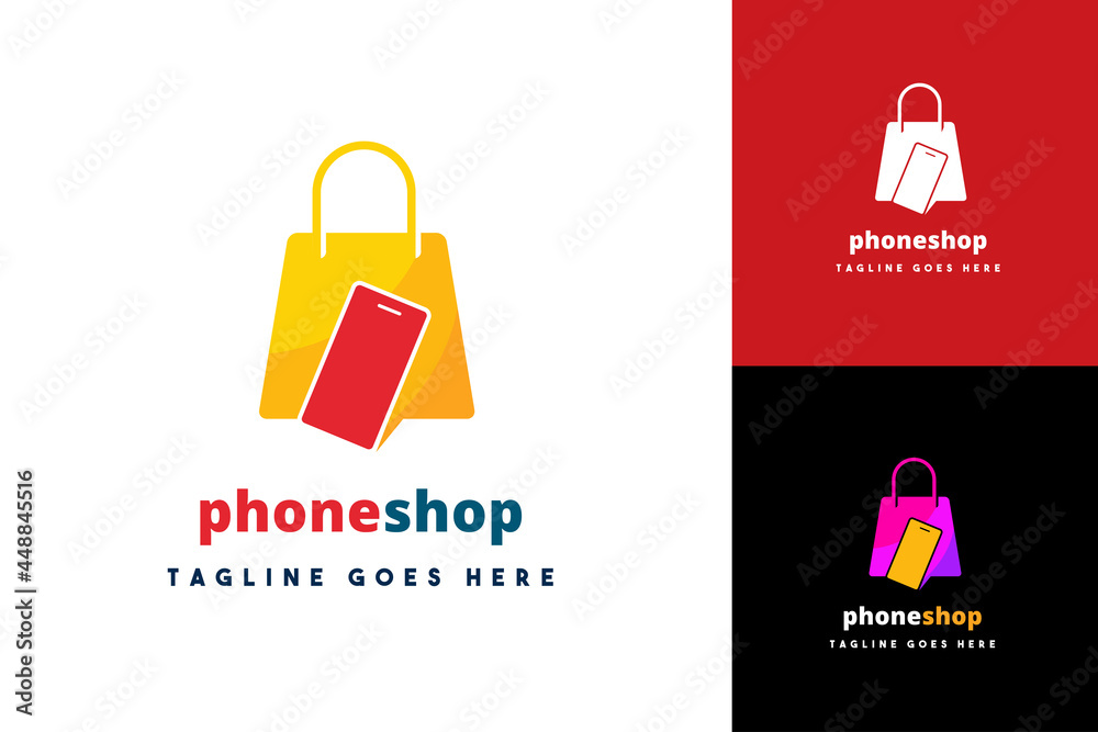 Naklejka premium mobile phone shop logo design