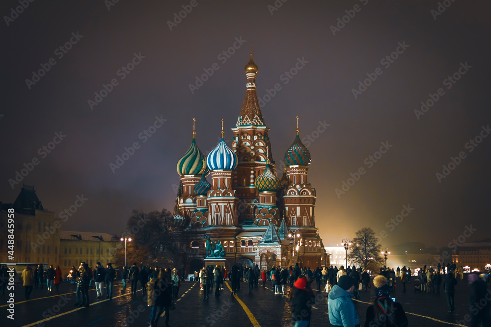 View of St. Basil's Cathedral in winter View of St. Basil's Cathedral in winter