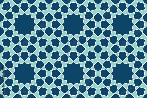 Geometric Islamic Seamless Pattern for decoration greeting card or interior. Vector Illustration.