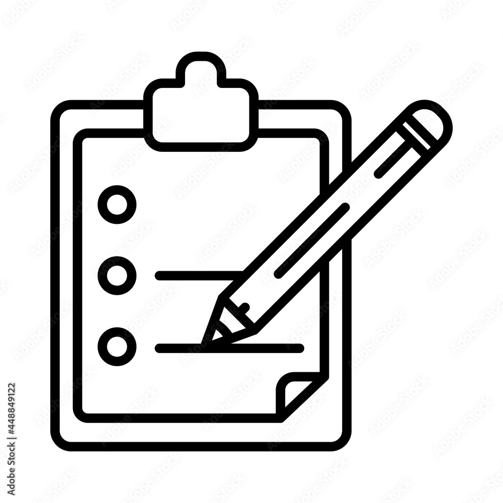 Clipboard Vector Line Icon Design