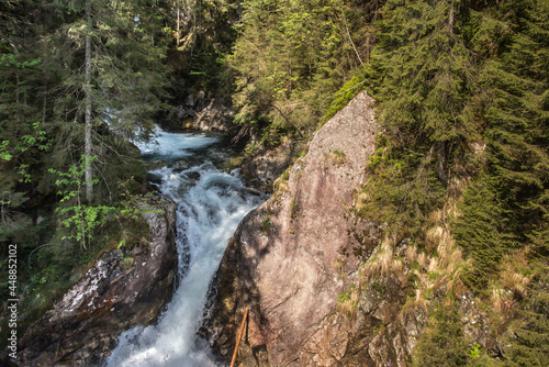 Fototapeta Naklejka Na Ścianę i Meble -  Wodogrzmoty Mickiewicza, often Wodogrzmoty, also the Waterfalls of Mickiewicz waterfalls in the High Tatras formed by three larger and several smaller cascades