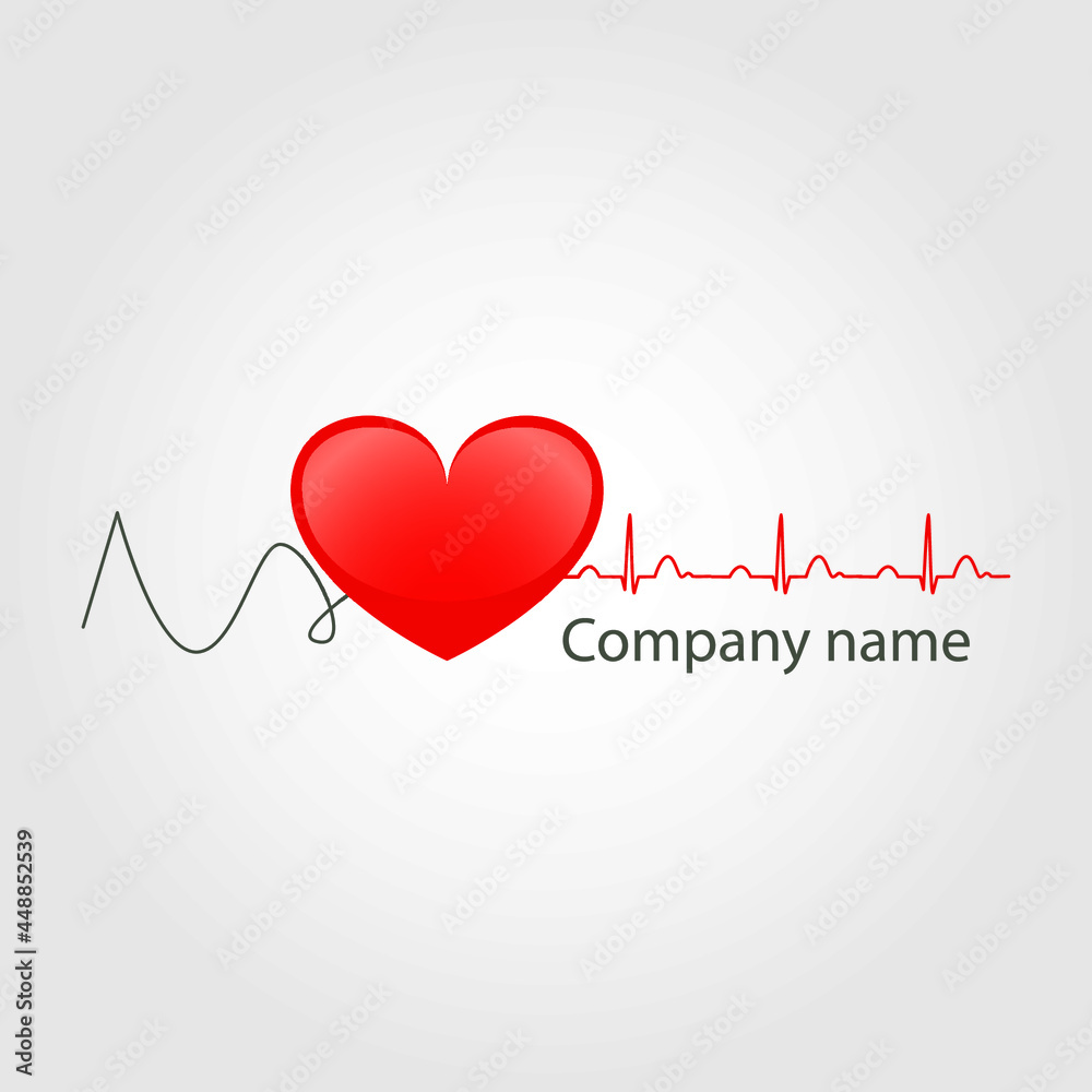 Heart Logo vector template. Cardiology Medical healthcare Logotype concept icon.