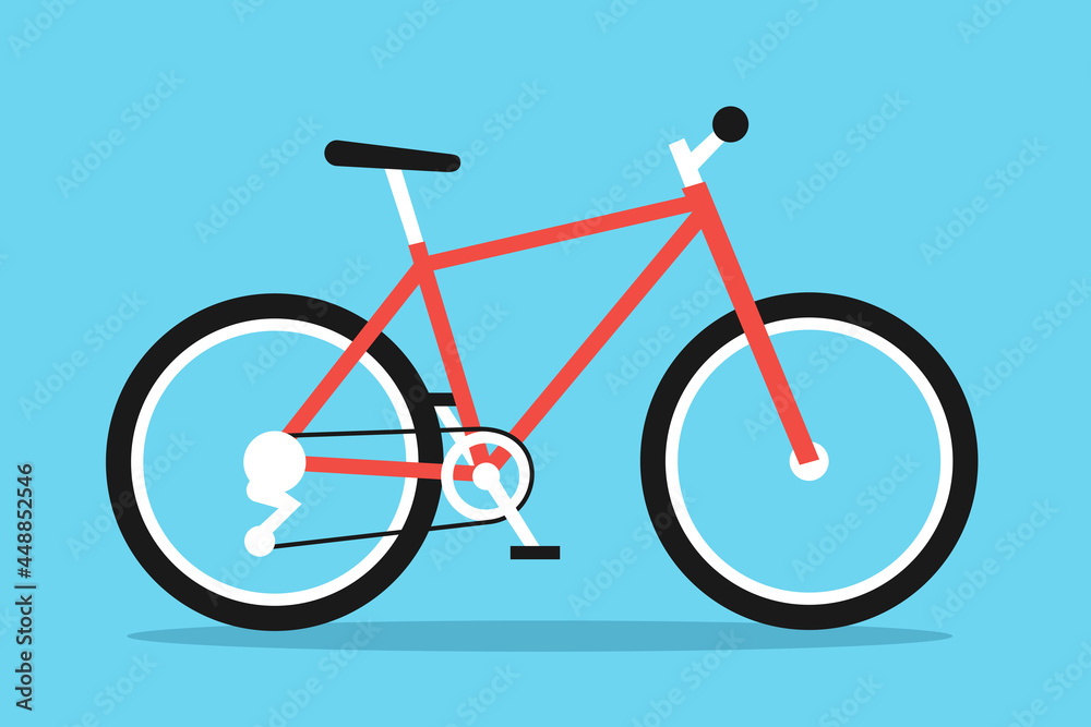 Fototapeta premium Bike and bicycle. Vector illustration on isolated plain background.