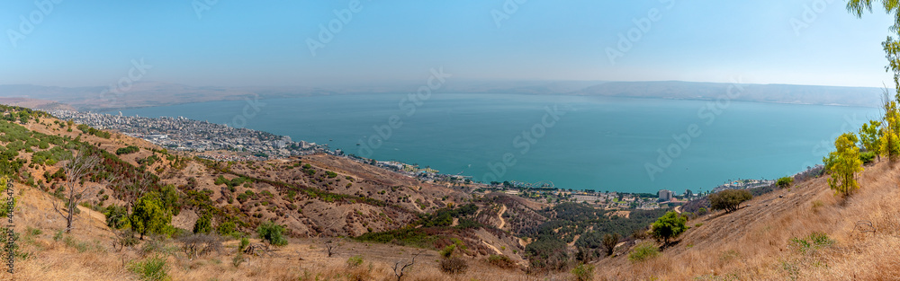 View of the city of Tiberias and The Sea of Galilee in Israel
