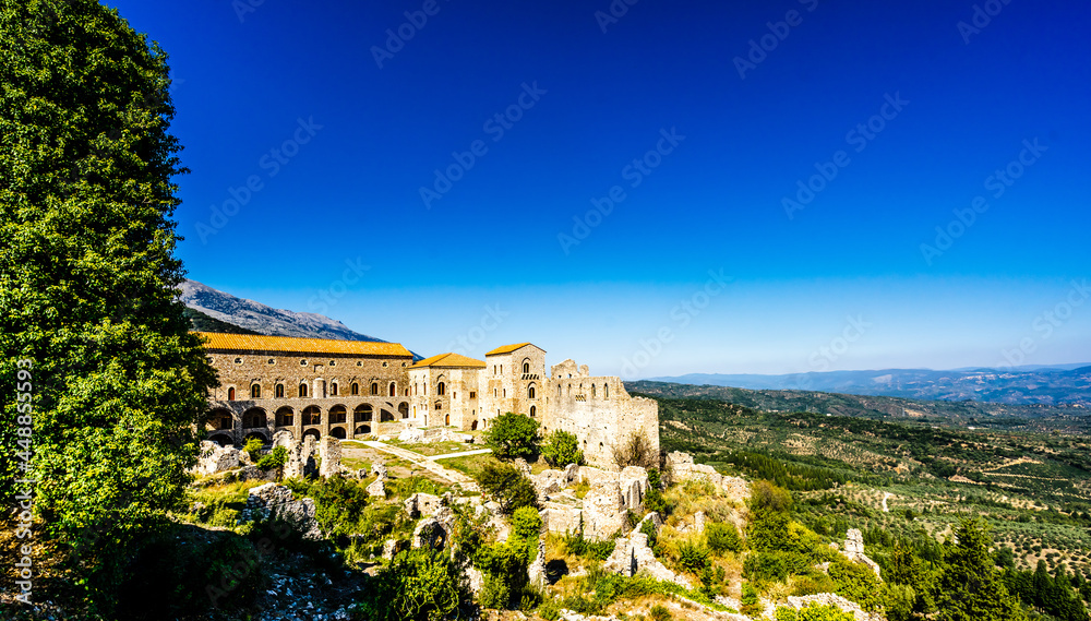 The Palaces of the Despots of Mystras, Laconia, Peloponnese, Greece.