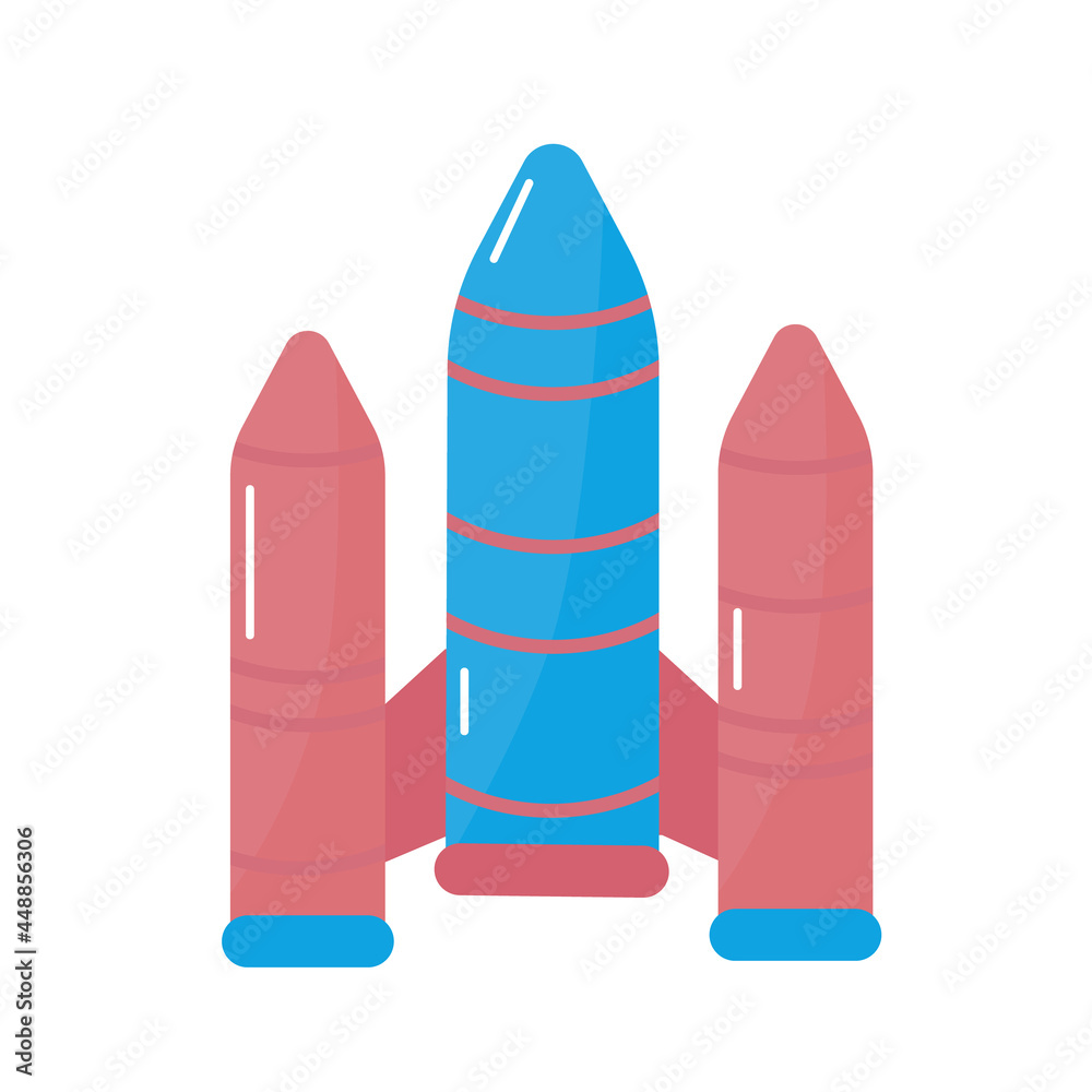 Space rocket icon in flat style isolated vector illustration. Space rocket icon in flat style isolated vector illustration.