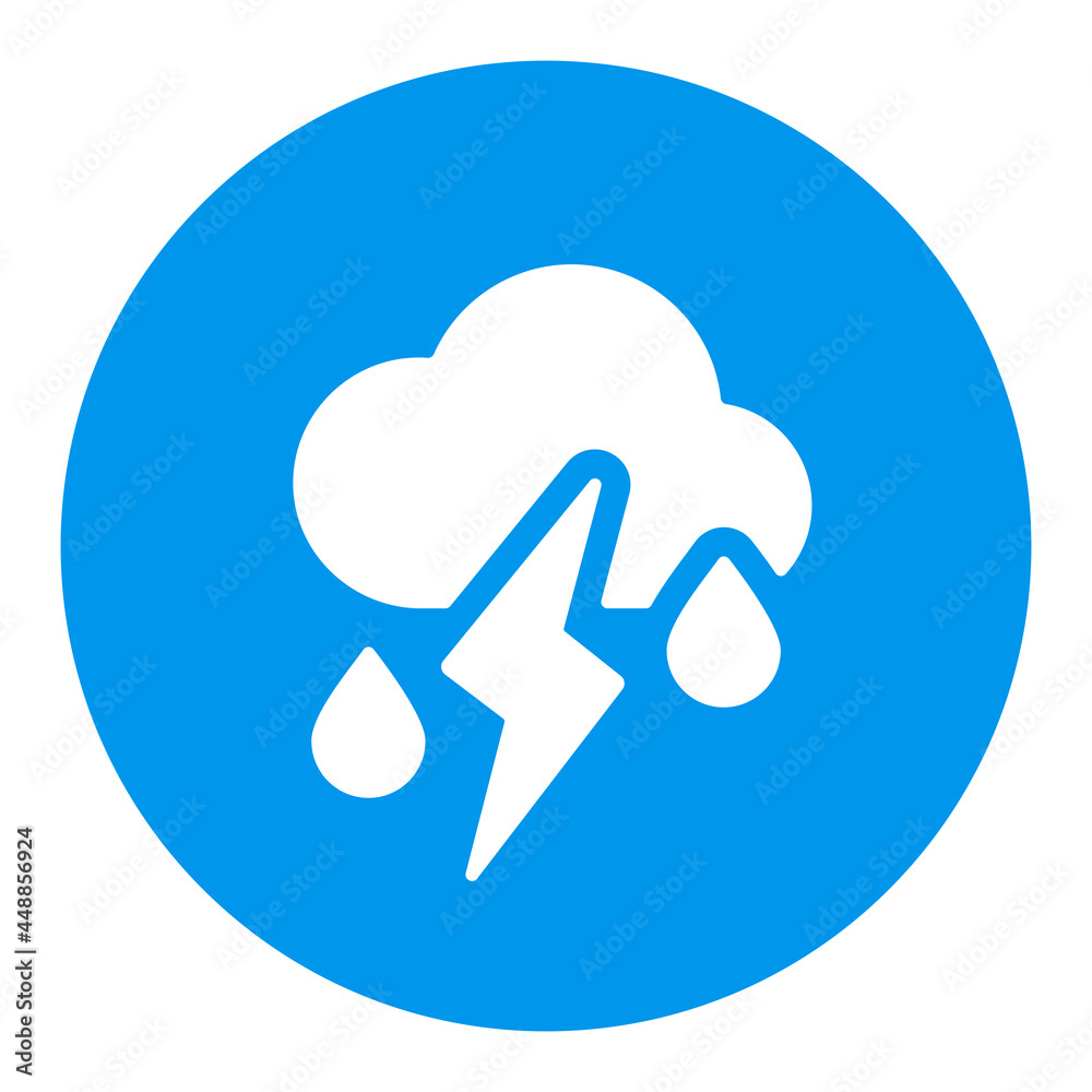 Cloud with fall rain and lightning glyph icon Cloud with fall rain and lightning glyph icon