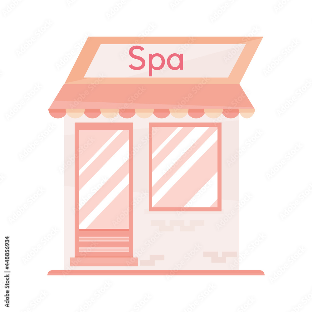Isolated flat spa building icon Isolated flat spa building icon
