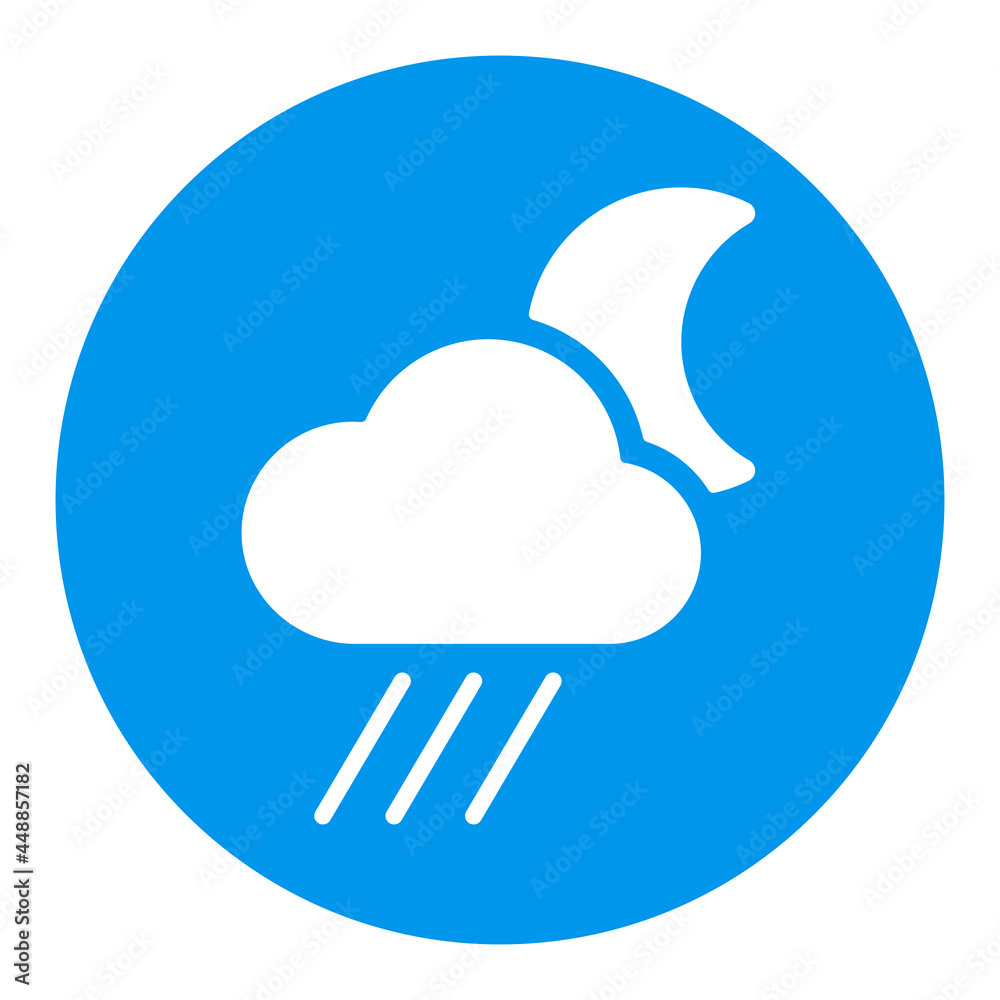 Raincloud with moon glyph icon. Weather sign Raincloud with moon glyph icon. Weather sign