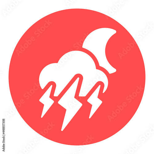 Moon storm cloud glyph icon. Rainstorm symbol
