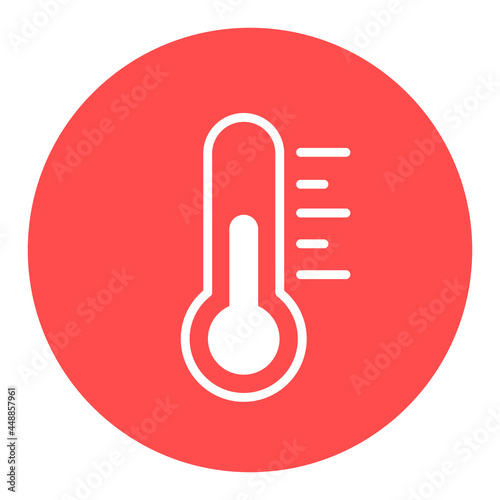 Thermometer heat vector glyph icon. Weather sign