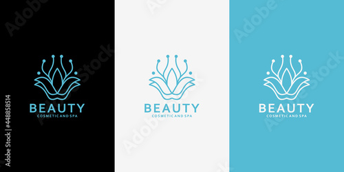 luxury lotus logo design template for your business saloon spa, cosmetic, message
