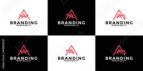 set letter A abstract logo design for your brand