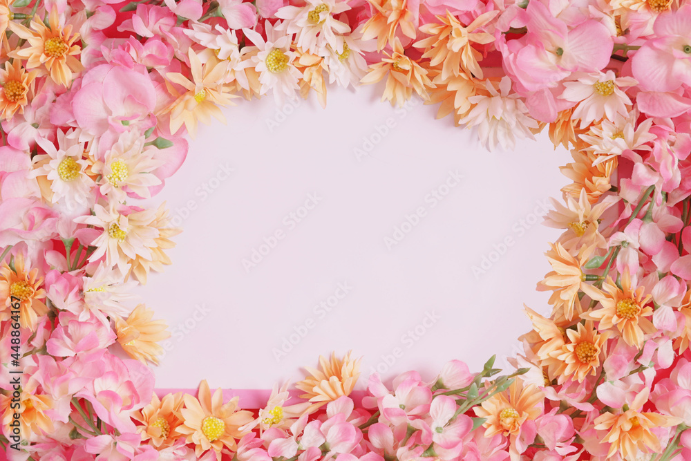 pink flower whiteboard and empty space for text and characters pink flower whiteboard and empty space for text and characters