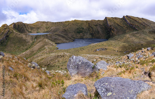 Panorama of Lagunas de Siecha, Páramo de Chingaza, Colombia.