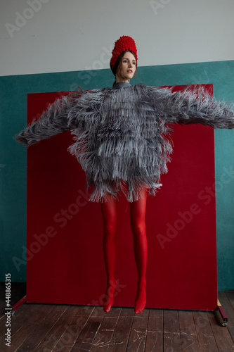 A girl jumping