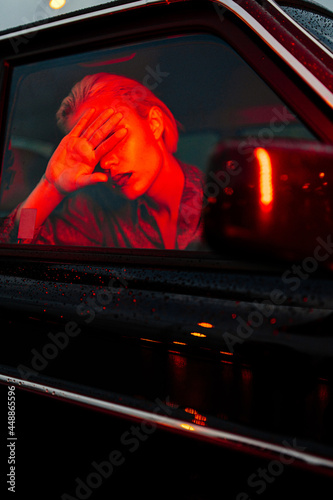 woman in car photo